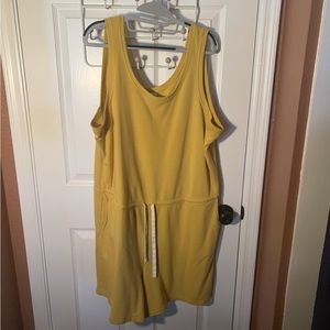 XXL Yellow Short Romper w/ Drawstring and Pockets